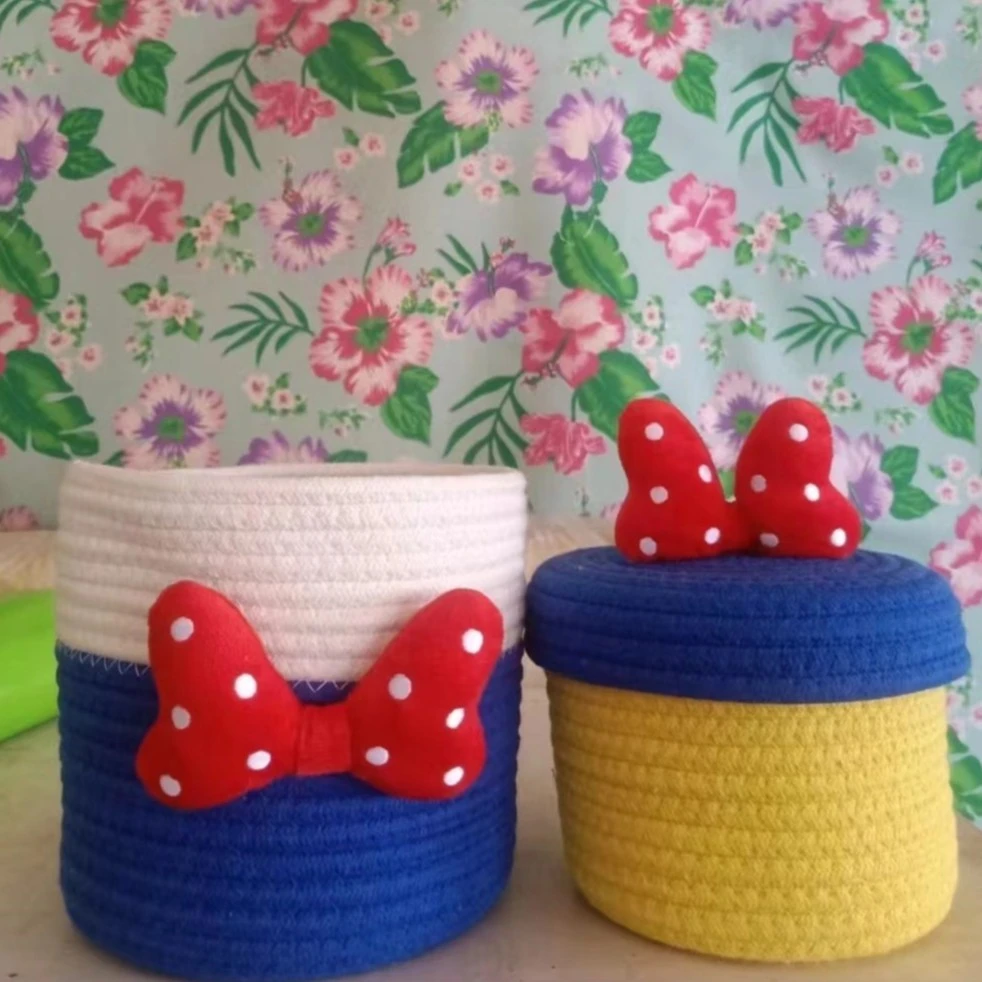 在逃公主黄蓝2件逃纯手工实用居家好物酒店编织收纳简约可爱