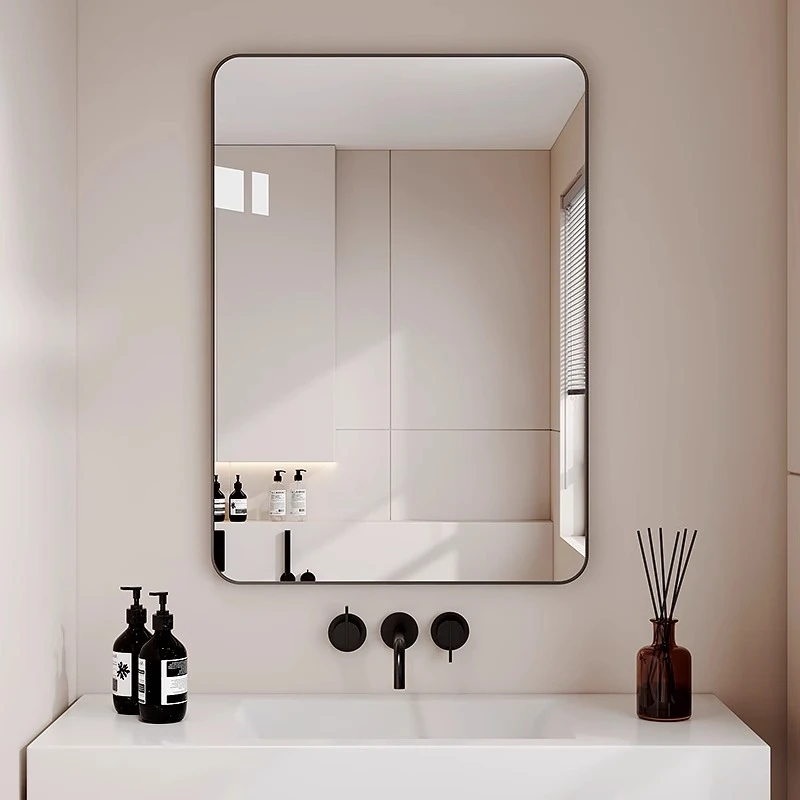 卫生间浴室镜贴墙自粘洗手台洗漱镜子挂墙式厕所镜子免打孔卫浴镜