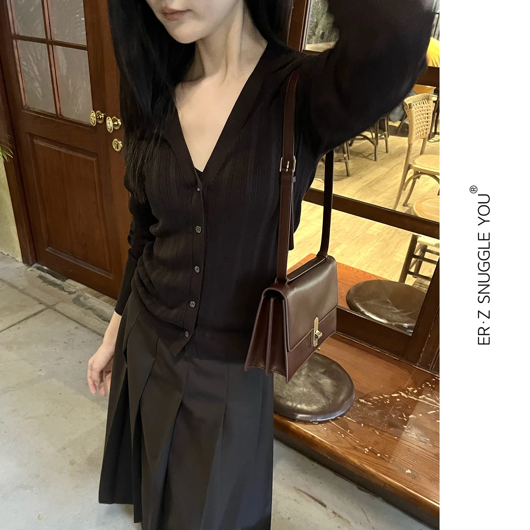 ERZ墨小墨|桑蚕丝针织开衫气质长袖针织衫早秋修身打底TB1M112788