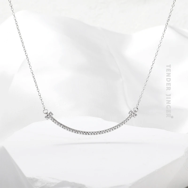 坠链均925银 经典满天星笑脸项链（中）轻奢极简风高级感时尚礼物女