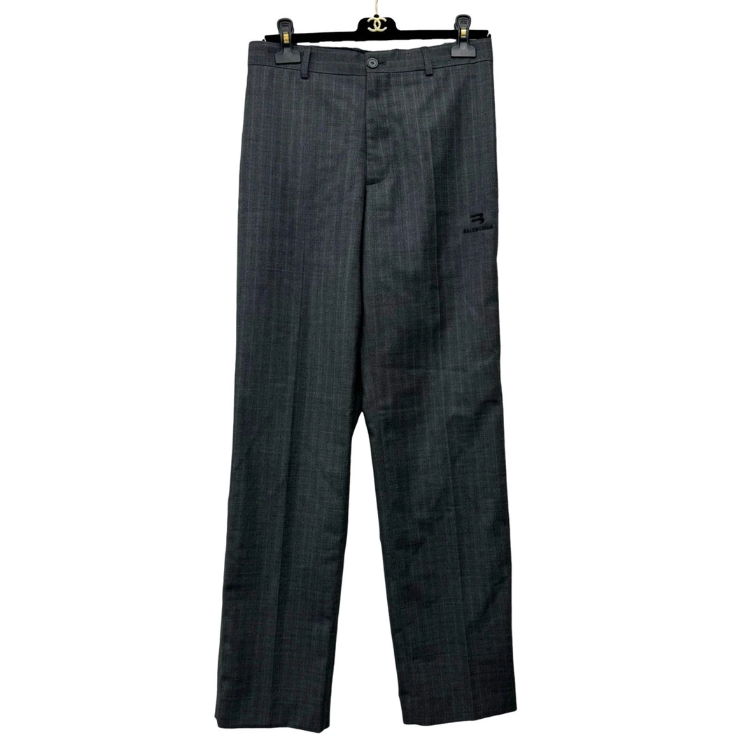 99新 Balenciaga/巴黎世家 格纹双钩休闲西裤 44码/吊牌