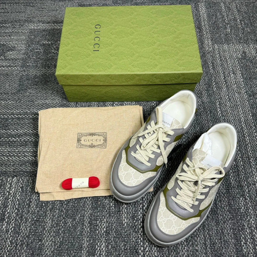 Gucci 古驰 灰绿双G满印饼干鞋休闲鞋 45码/99新/原盒防尘袋