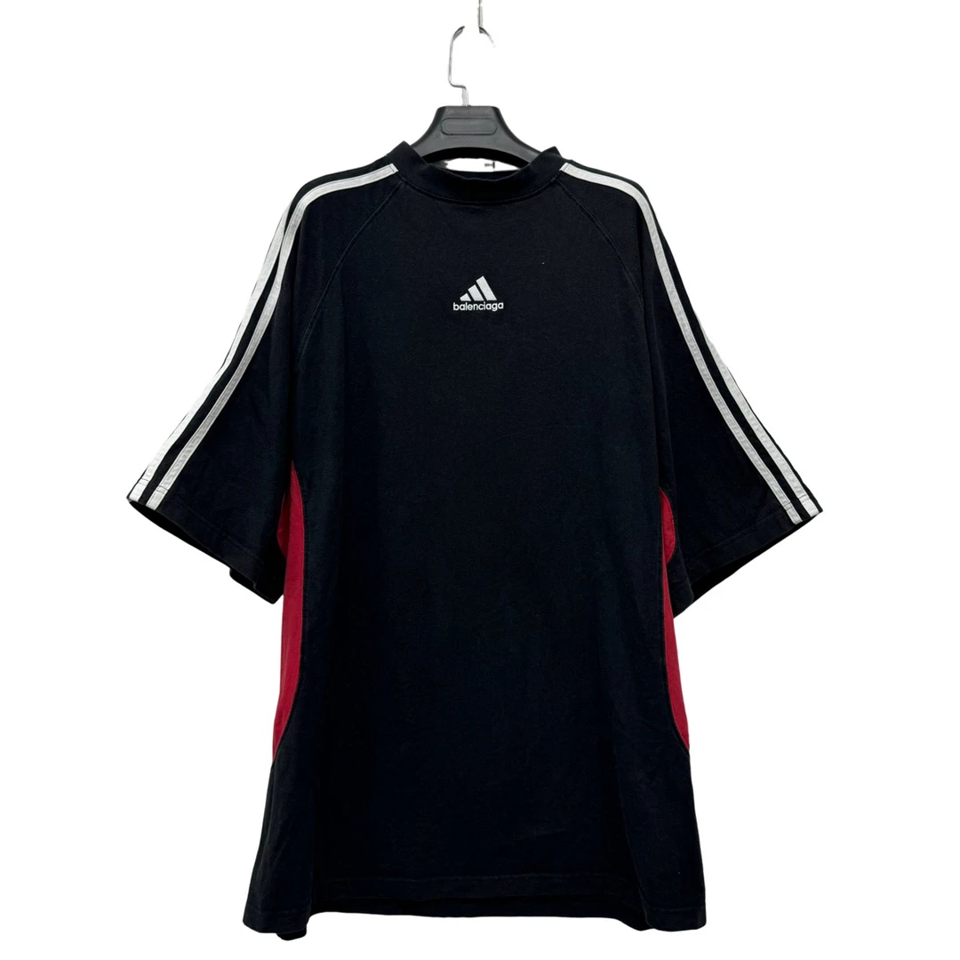 Balenciaga x Adidas 巴黎世家 黑红拼接短袖 1码/99新/无配件