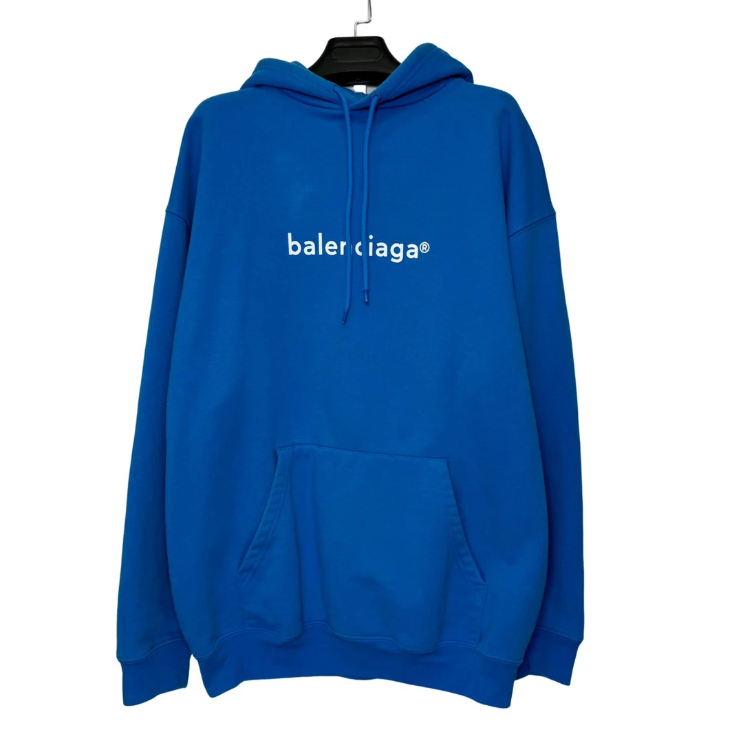 Balenciaga 巴黎世家 克莱因蓝邮箱字母帽衫 2码/98新/无配件领口