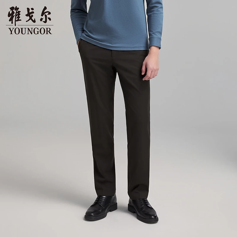 【绵羊毛+反面拉绒】雅戈尔秋冬新款TR西裤商务通勤直筒长裤319935