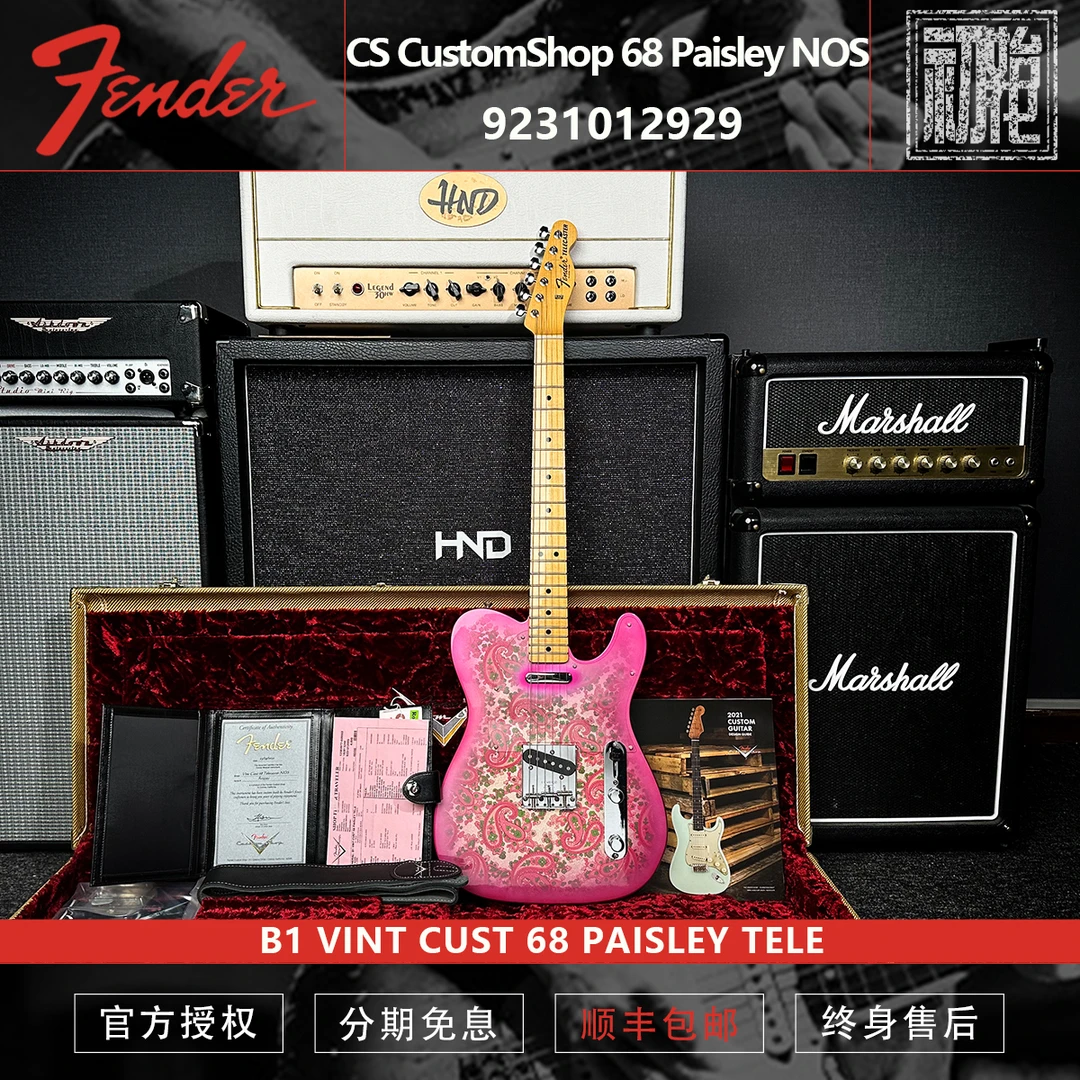 初始化 Fender CS CustomShop 68 Paisley NOS佩斯利Tele电吉他
