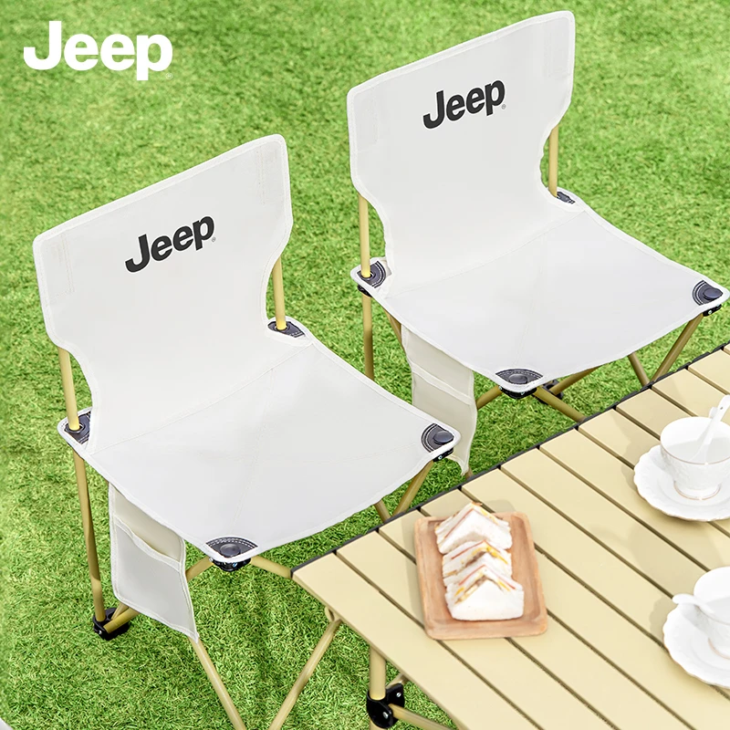 JEEP户外折叠椅子便携式露营装备靠背钓鱼凳子美术生写生椅折叠