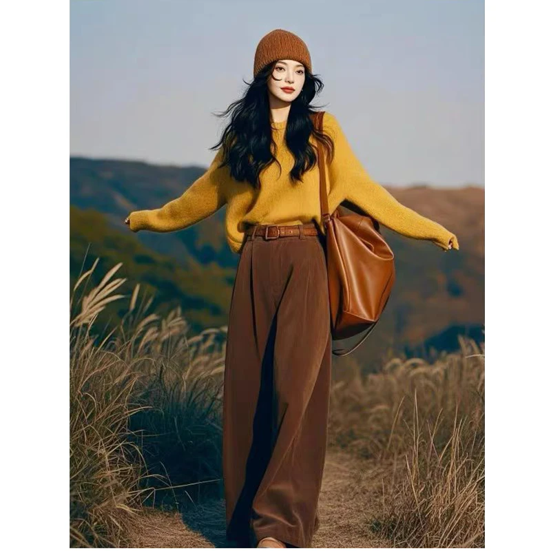 2026秋季新款时尚百搭高级感温柔针织衫宽松显瘦套头休闲长袖毛衣