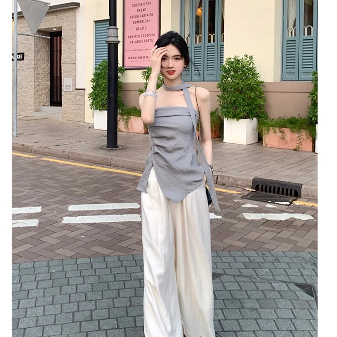 2025秋季新款一字肩T恤女温柔风气质显瘦设计感韩系收腰显瘦上衣