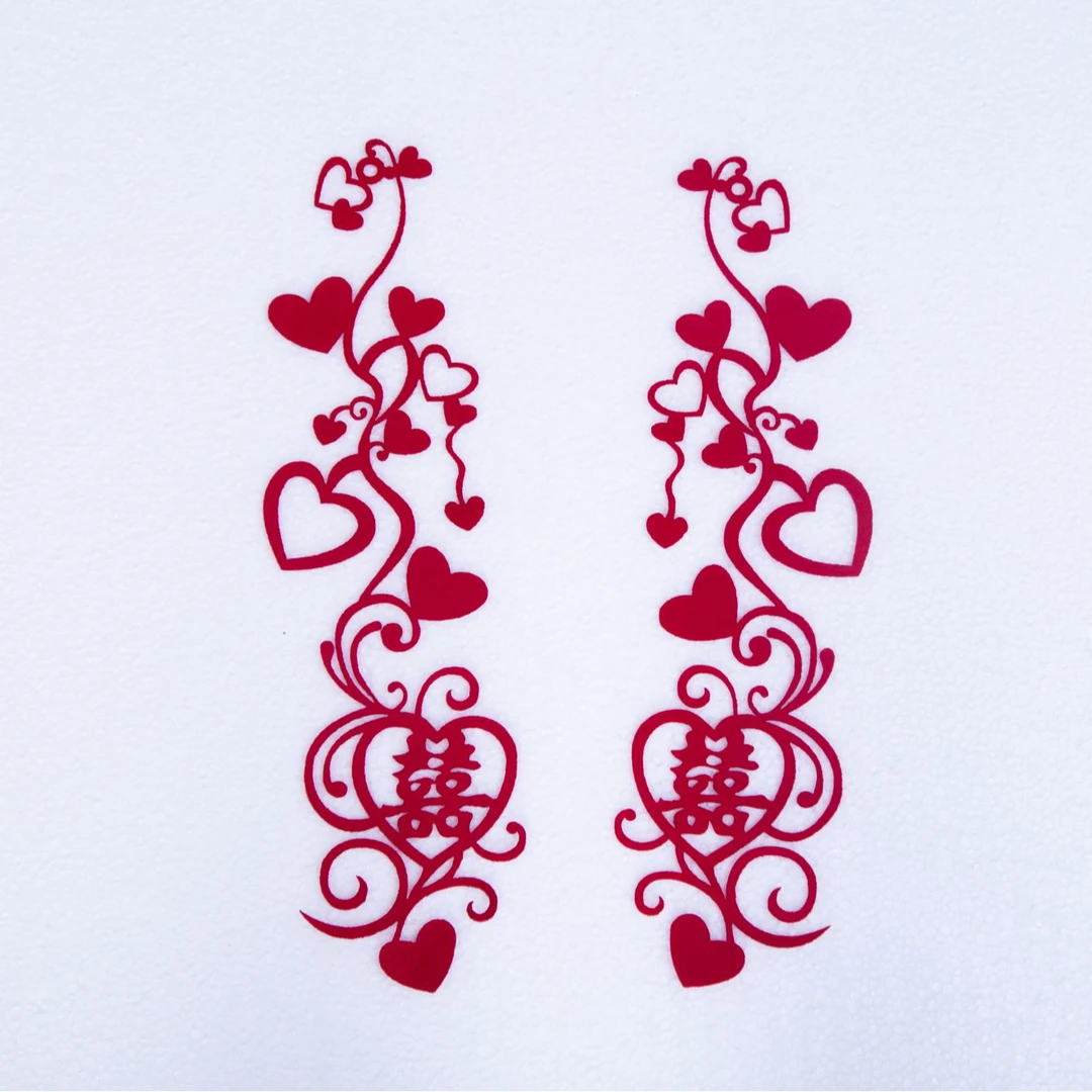 绒布喜字厂家直销订结婚布置婚房窗花窗户装饰镂空婚车卧室喜字贴