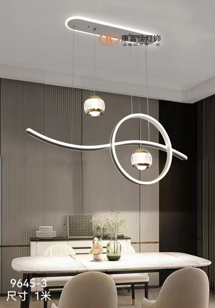 新款餐厅灯灯饰吊灯长方形轻奢高档创意简约极简北欧长条个性大气