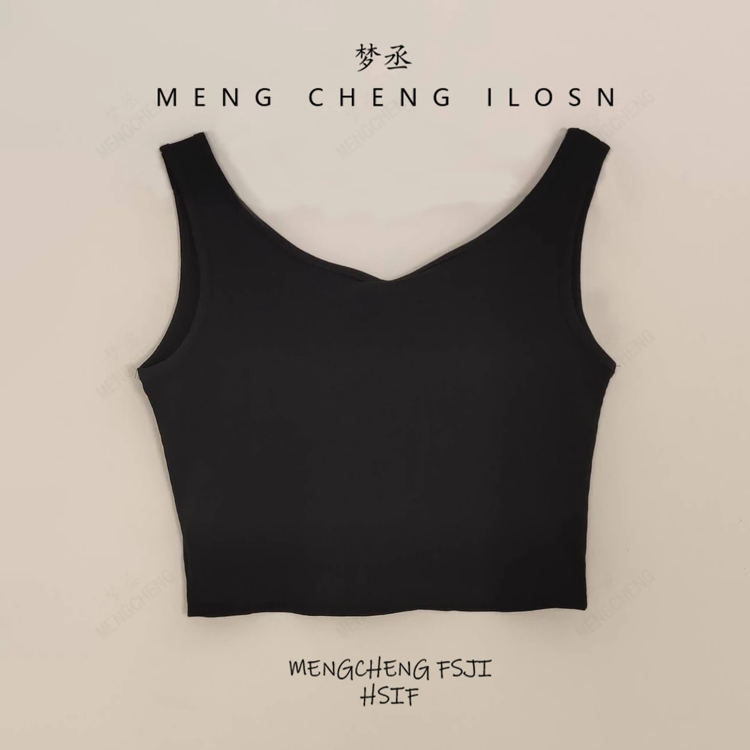 孟孟推荐胖妹妹显瘦v领遮副乳背心夏季修身短款打底衫纯色抹胸女