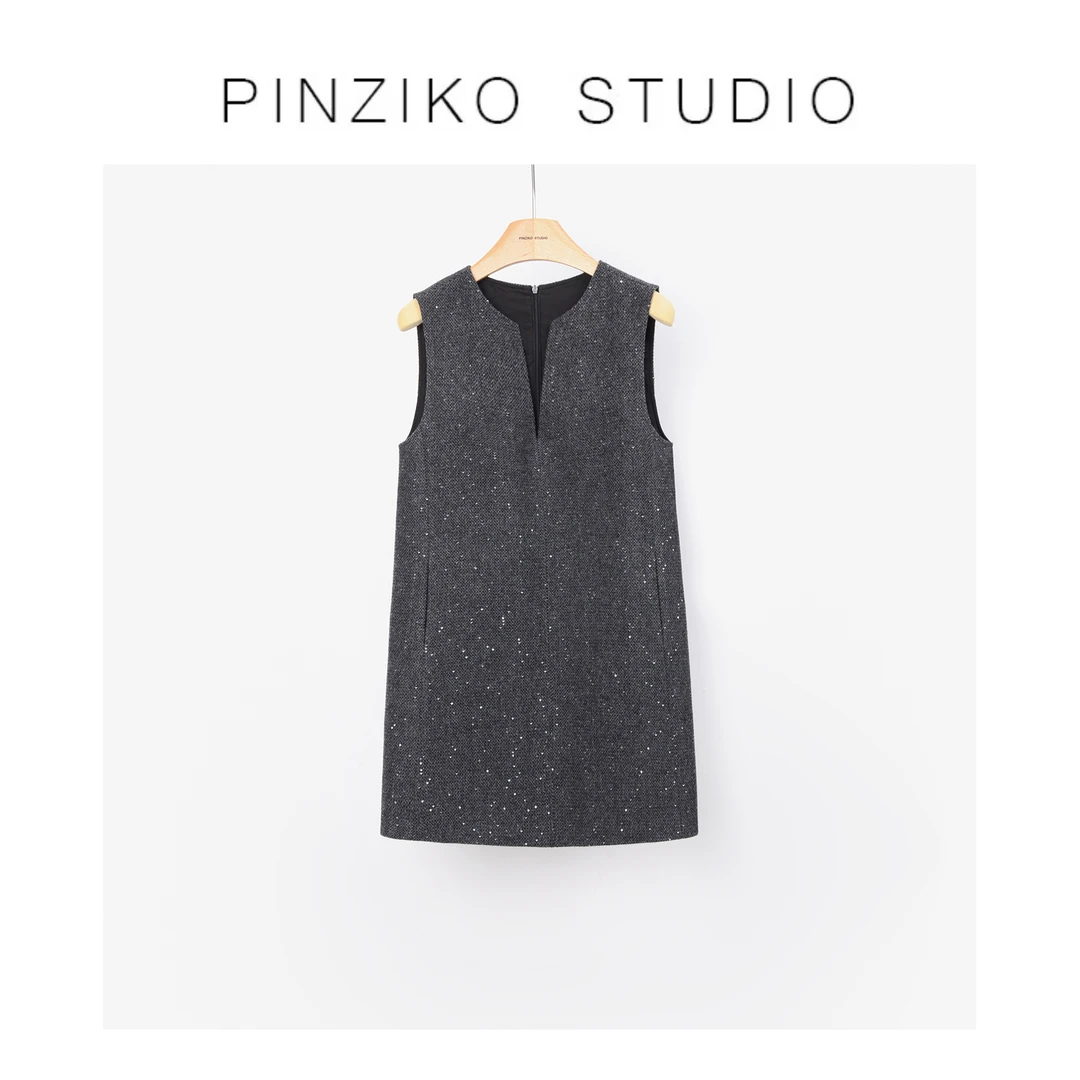 【PINZIKO】星空背心连衣裙~显廋气质高级无袖小香风连衣裙TJE365