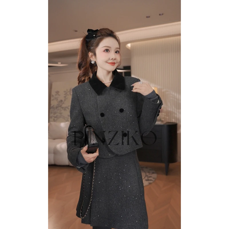 【PINZIKO】星河灿烂~新款百搭时尚短款气质小香羽绒外套TJE375