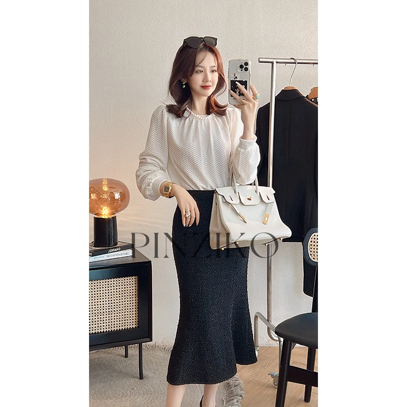 【PINZIKO】麦芬~甜美气质百搭时尚优雅简约蕾丝衬衫      TJC500