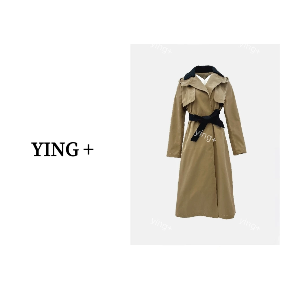 秋季新品通勤长款修身收腰显瘦风衣女23655