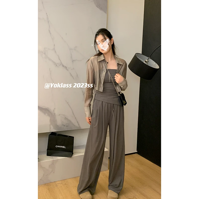 YOKALSS少女家【清清】短款抹胸休闲夏季裤两件套显瘦套装S03081S32