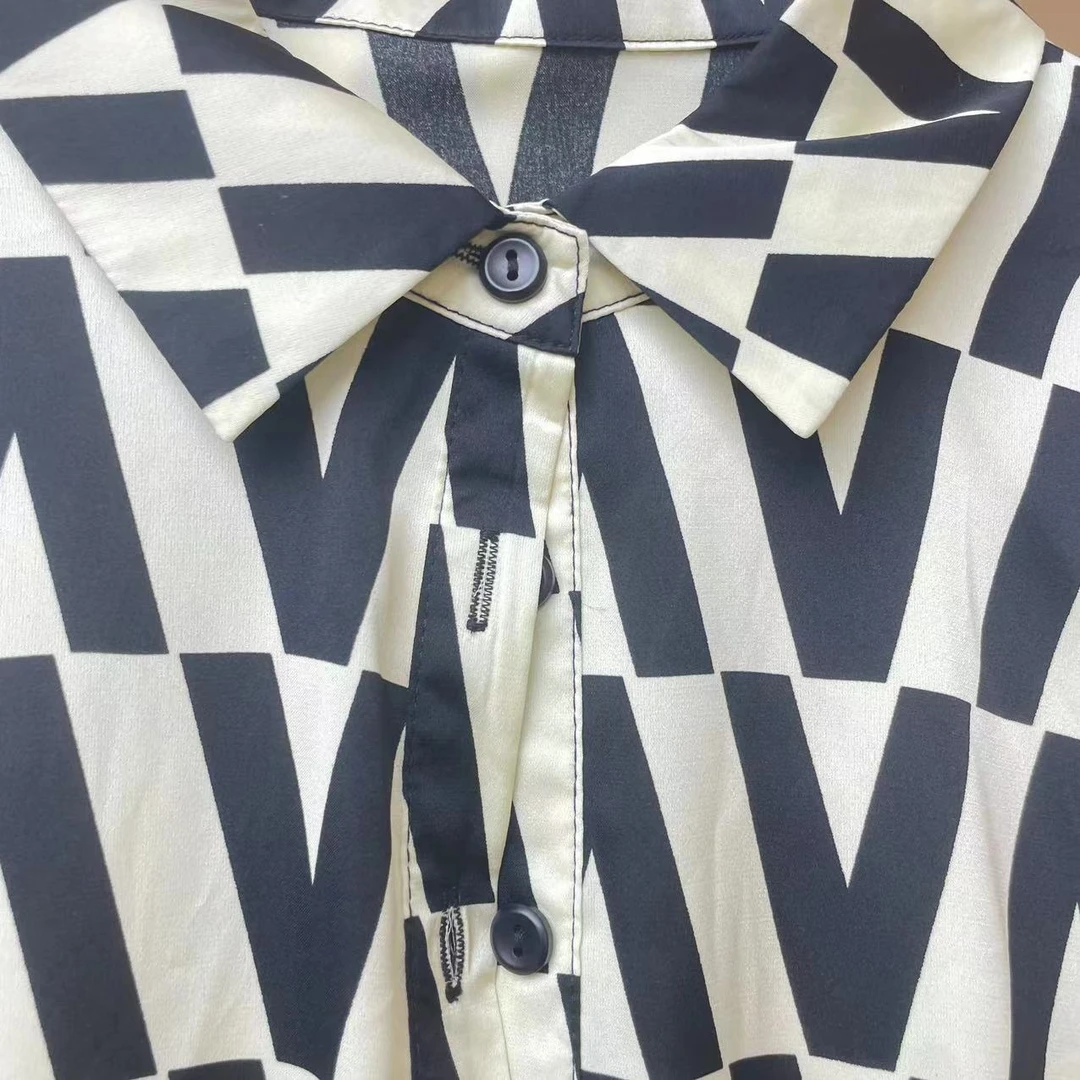 新款上新2024年春夏显瘦连衣裙时尚宽松系带印花洋气长裙A375-1