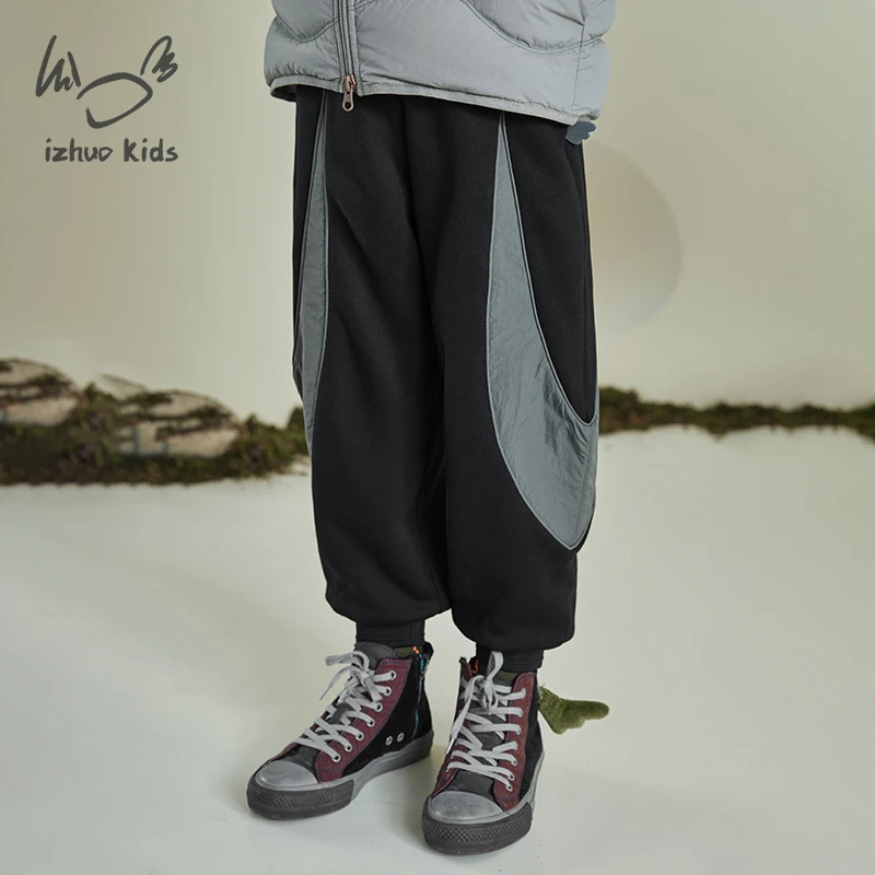 小日着美学童装束脚运动裤2025冬季新款中大男女长裤子TB8148K0