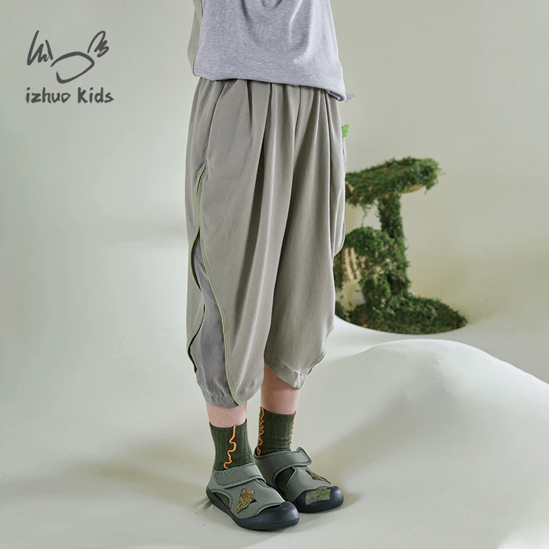 小日着原创童装2025夏季新款儿童裤子宽松束脚七分休闲裤TB2256K2