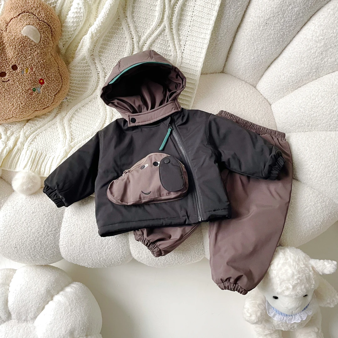 【现货】DT235203男童连帽棉服套小狗口袋韩版秋冬保暖外套