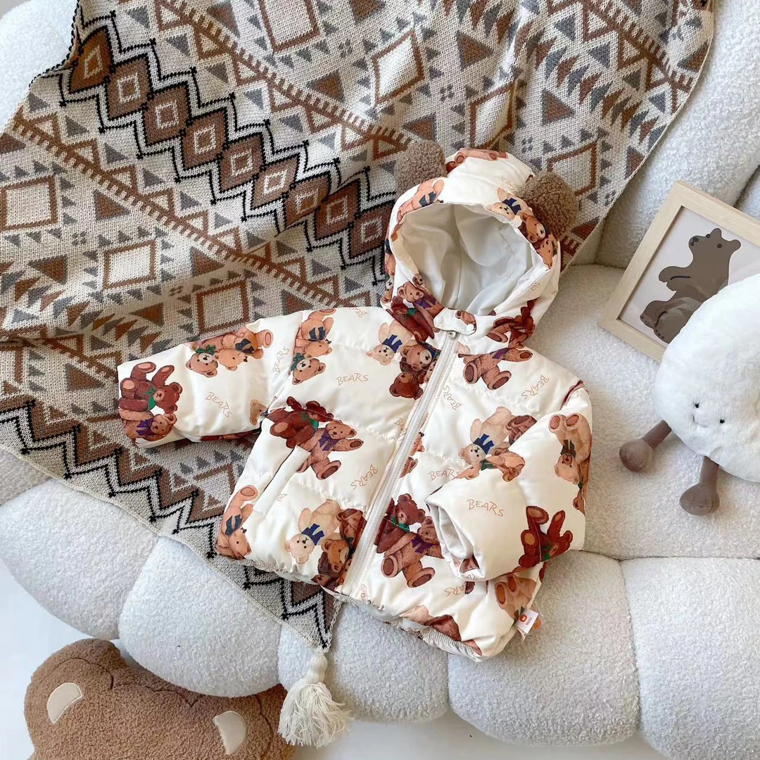 【现货】DW236212冬季新款儿童羽绒服新国标90白鸭绒小宝宝连帽外套