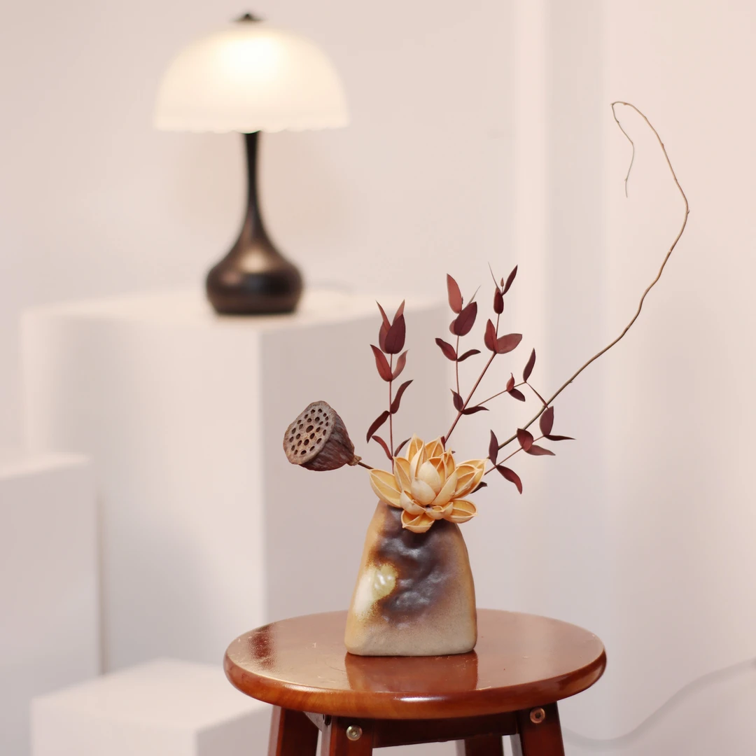 【顽石】中式意境禅意定制仿古陶瓷瓶独特边几茶台博古架摆件