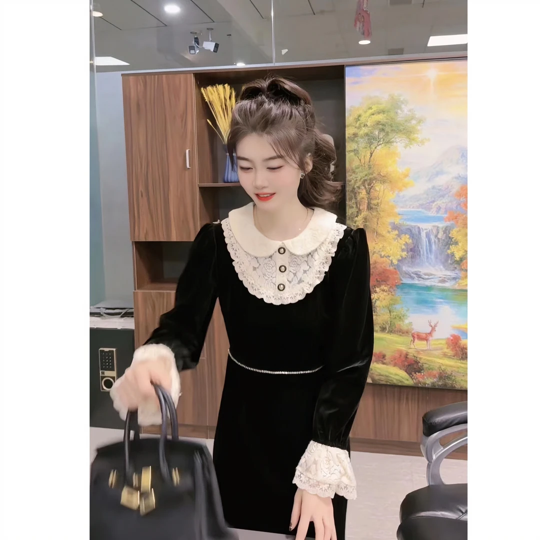 航航HHFS.『 柔情宴会 』气质时尚韩版设计款百搭休闲连衣裙5089