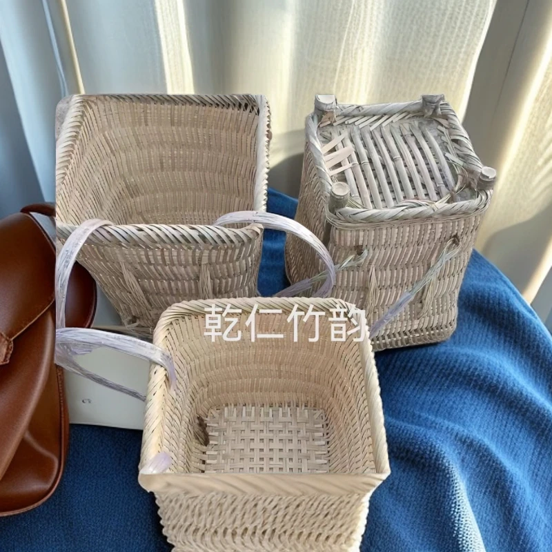 贵州民间传统工艺制作简约款粗犷耐用经济实用型怀旧特色四方背篓