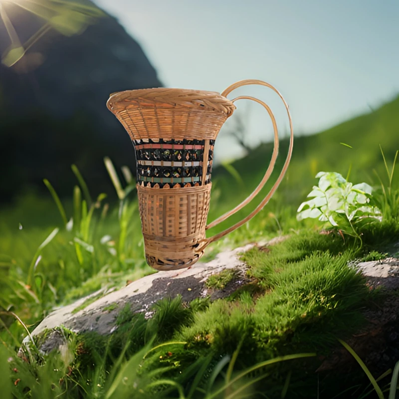 贵州民间传统工艺，手工编织竹编工艺品 儿童背篓戏剧舞台表演道具