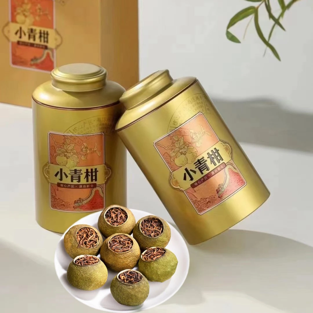 正宗生晒新会小青柑茶坑老树柑宫廷普洱茶叶熟茶散茶橘子茶500g
