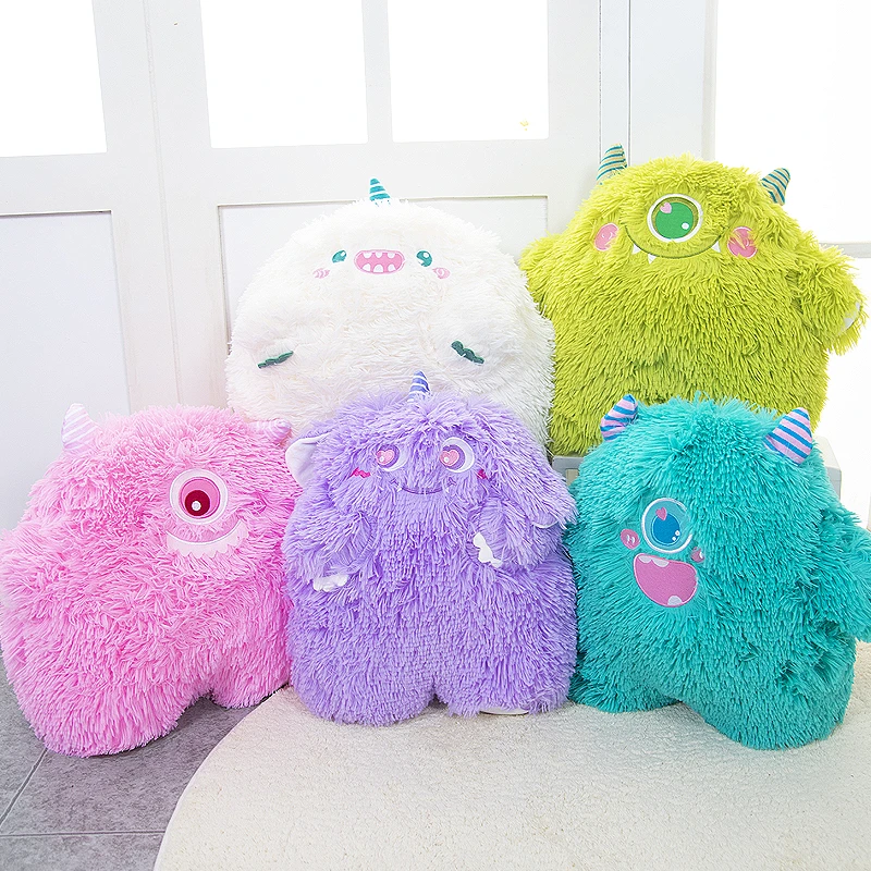 怪兽毛绒公仔独眼可爱丑萌长毛绿色玩具抱枕玩偶娃娃女孩儿童礼物