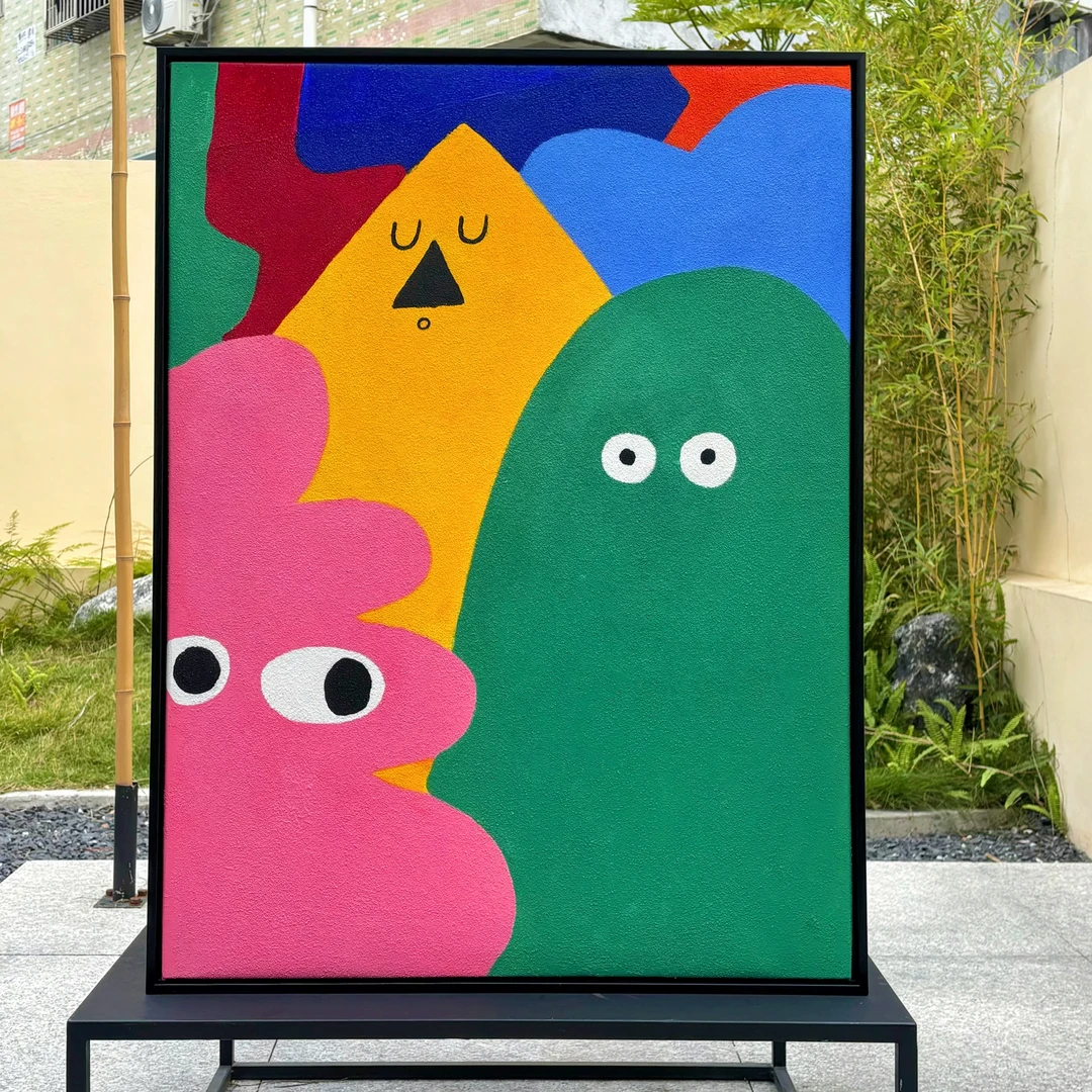 [睁大眼睛]手绘油画装饰画挂画肌理画现代简约客厅餐厅玄关