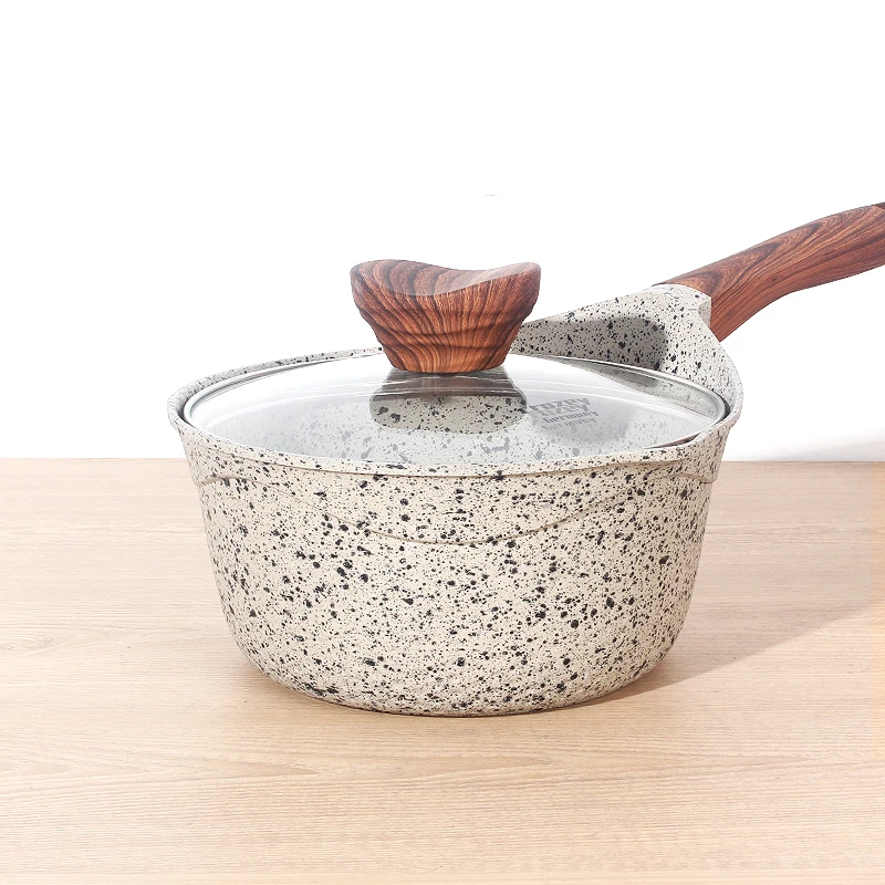 【高配】金彩麻奢石奶锅不粘锅辅食锅18CM