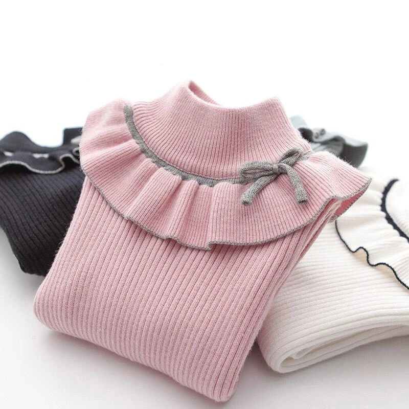 女童加绒加厚毛衣2023秋冬新款洋气儿童保暖衣女中大童针织打底衫