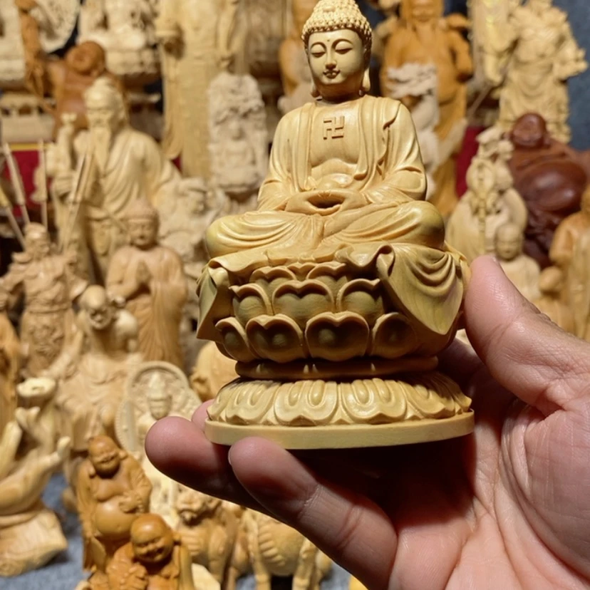 【闪购商品】黄杨木13公分阿弥陀佛