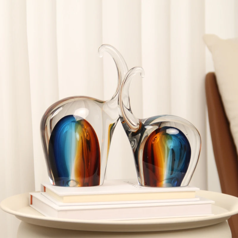 招财大象摆件玄关书柜电视柜轻奢陈设家用高档纯手工摆设乔迁礼物