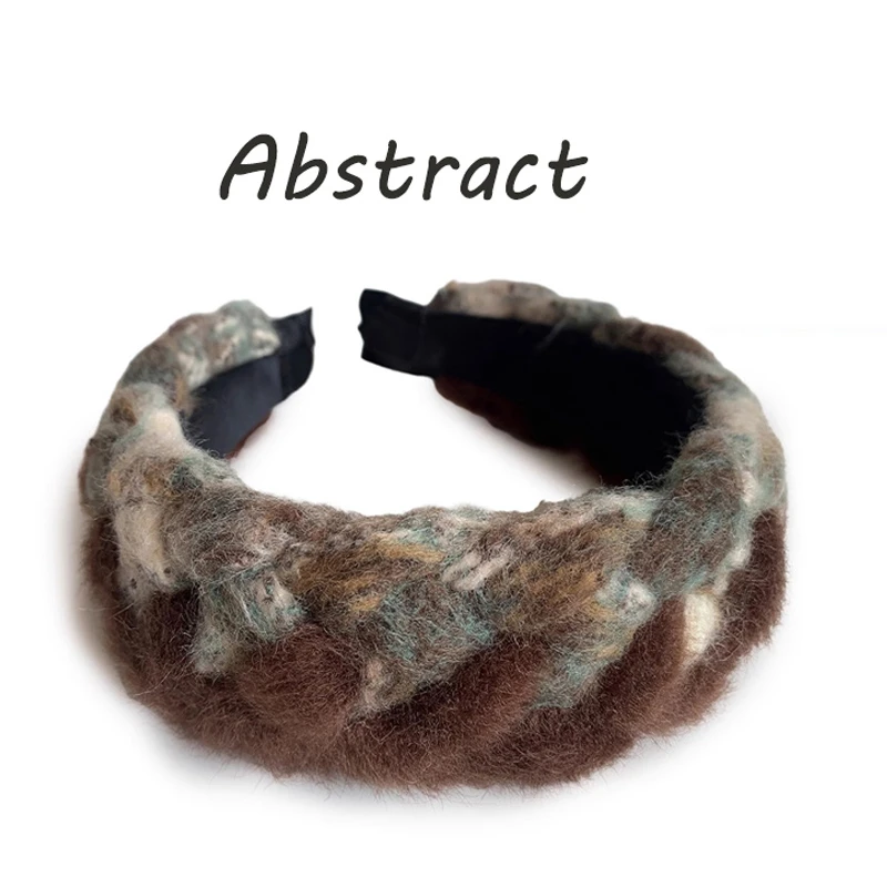 手工发箍网纱发饰编织头箍网红宽边时尚简约头饰法式毛绒发卡发饰