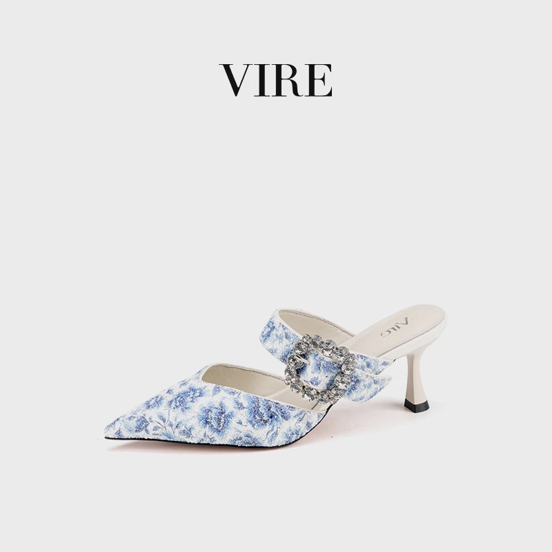 阿芙莎ALFERSHA/VIRE联名238811百搭法式时尚气质包头拖鞋B