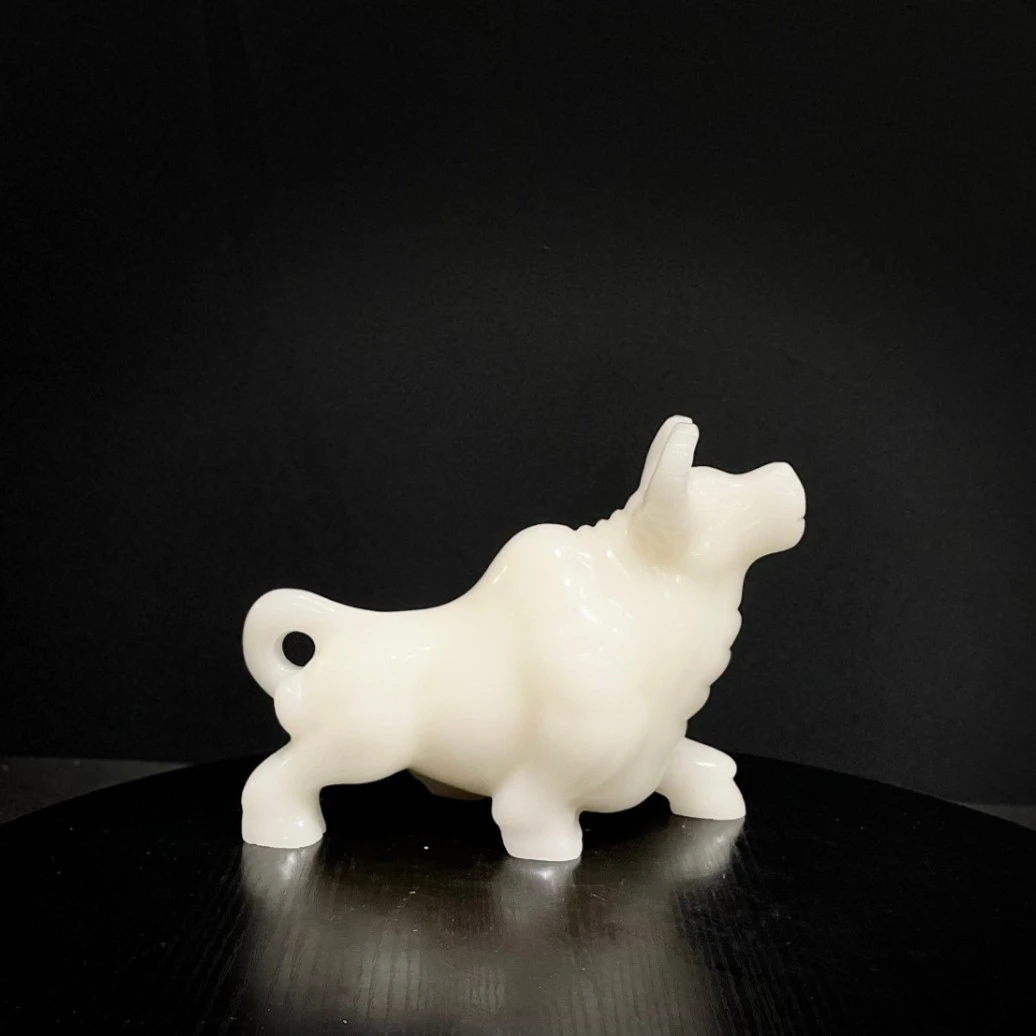 牛摆件手工雕刻办公室客厅简约个性纯手工精品动物摆件可收可藏