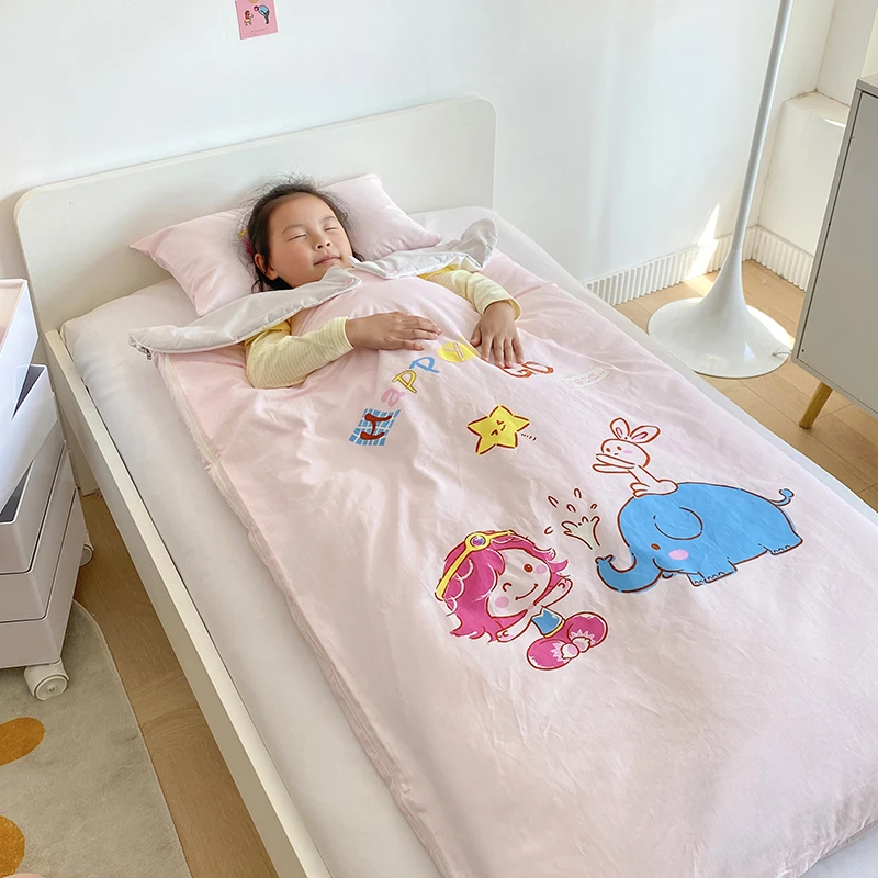 宝宝睡袋夏季薄款透气可机洗春秋加厚纯棉一体式防踢被四季通用