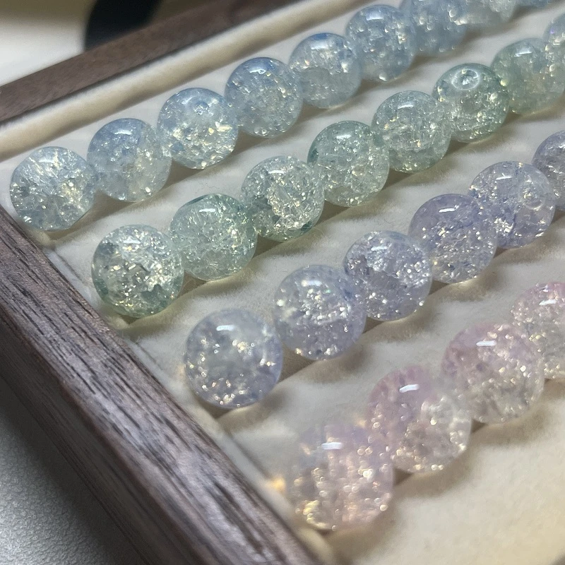 N-10mm国风蛋白玉碎琉璃玻璃圆珠手工儿童仙女diy手链项链饰品