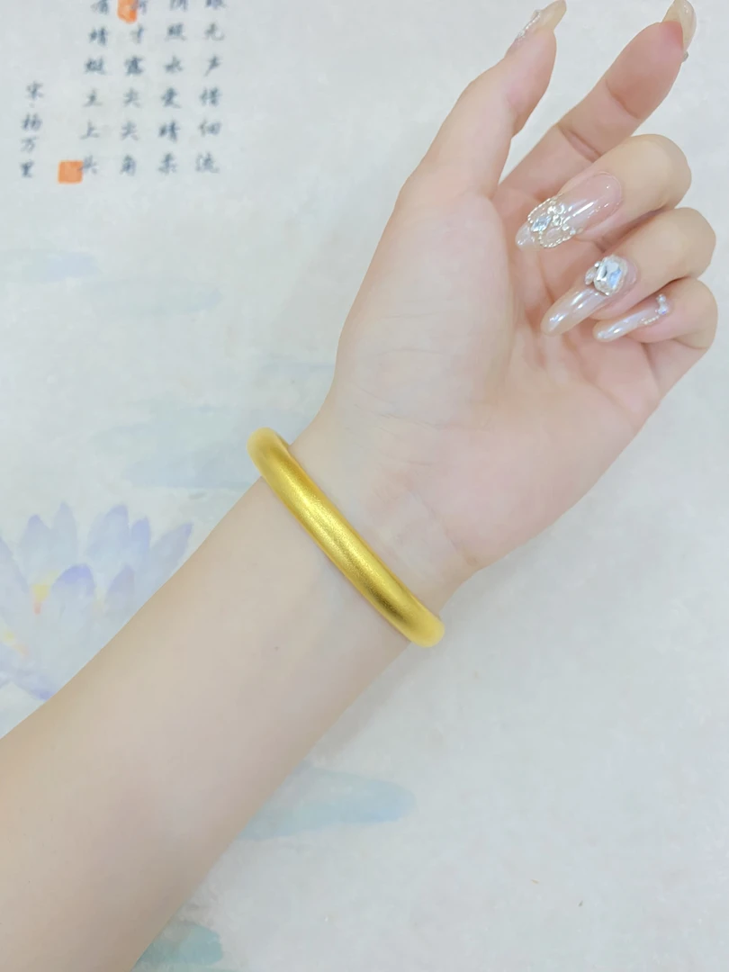 足银手镯 足银首饰经典心经泥鳅背实心送女友简约