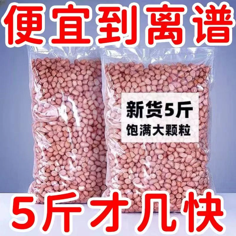 2023年新上市五斤三斤装花生米河南南阳大白沙生新鲜菜农产品10g