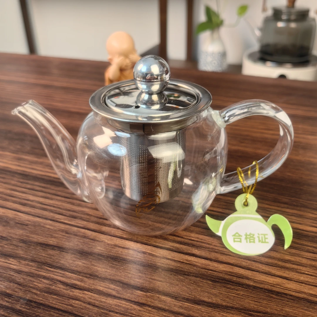 高硼硅玻璃壶可加热可明火可炭火耐高温一人壶小茶壶不锈钢茶壶玻