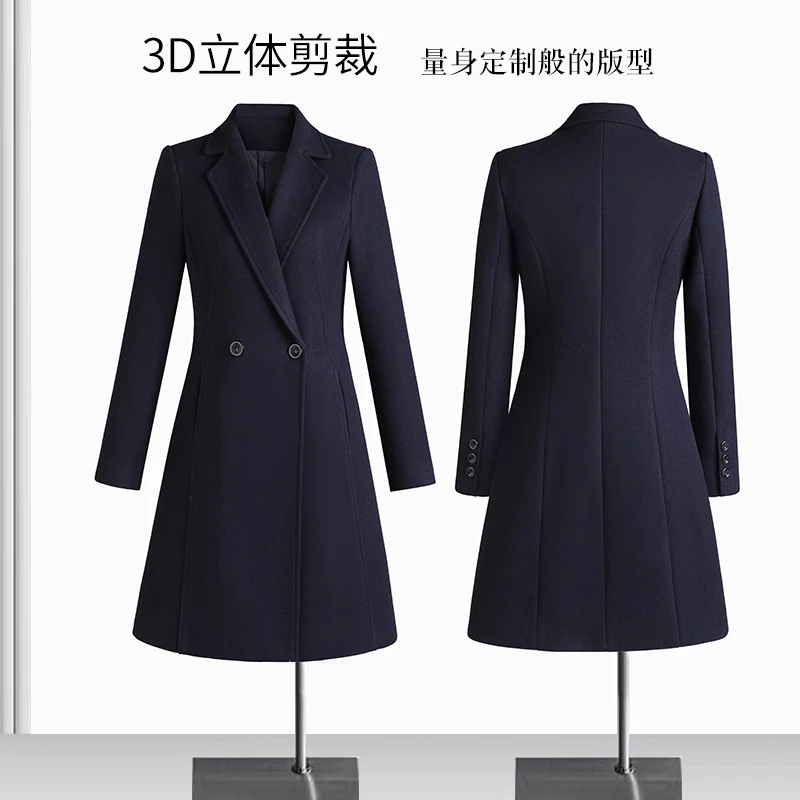 毛呢外套女职业中长款加厚商务工装立体2026新款工作服冬毛呢大衣