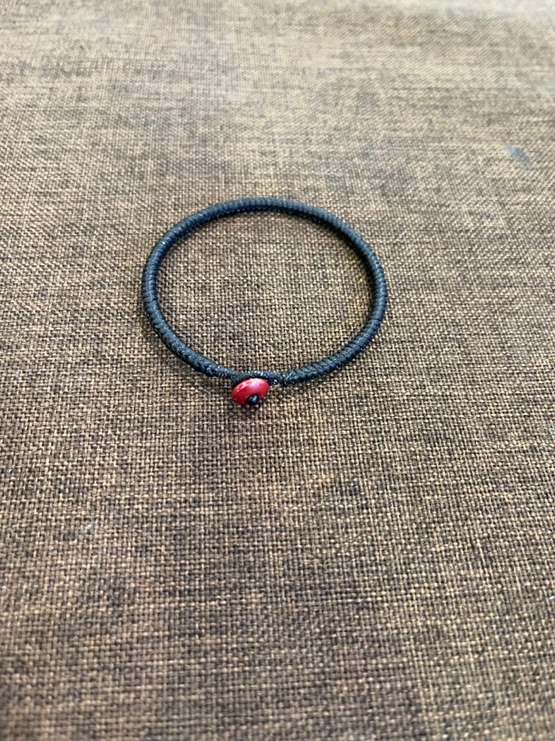 手工编织黑色蜡线手绳请备注身高体重