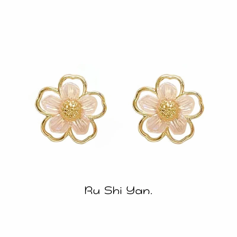 铜合金耳饰 Ru Shi yan.花扶疏.耳钉053