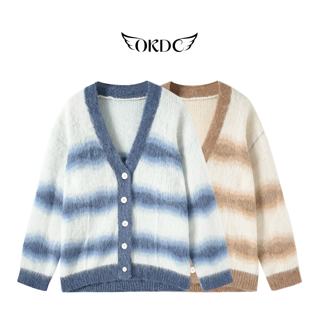 【辣妈姐妹】高级感渐变条纹针织衫 241234