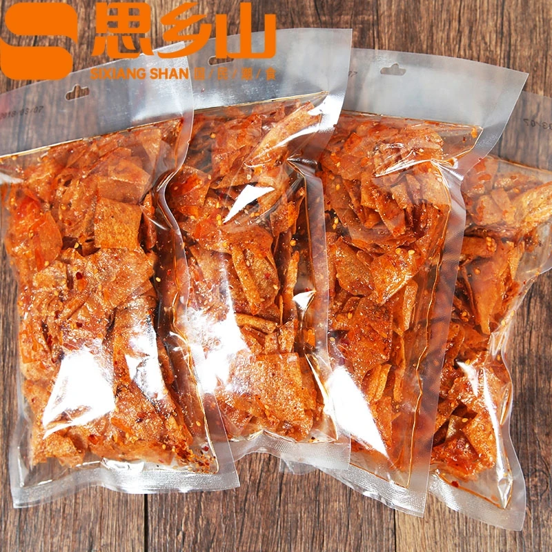 网红爆款湖南特产香辣豆皮125g香辣酥脆麻辣片儿时怀旧休闲零食
